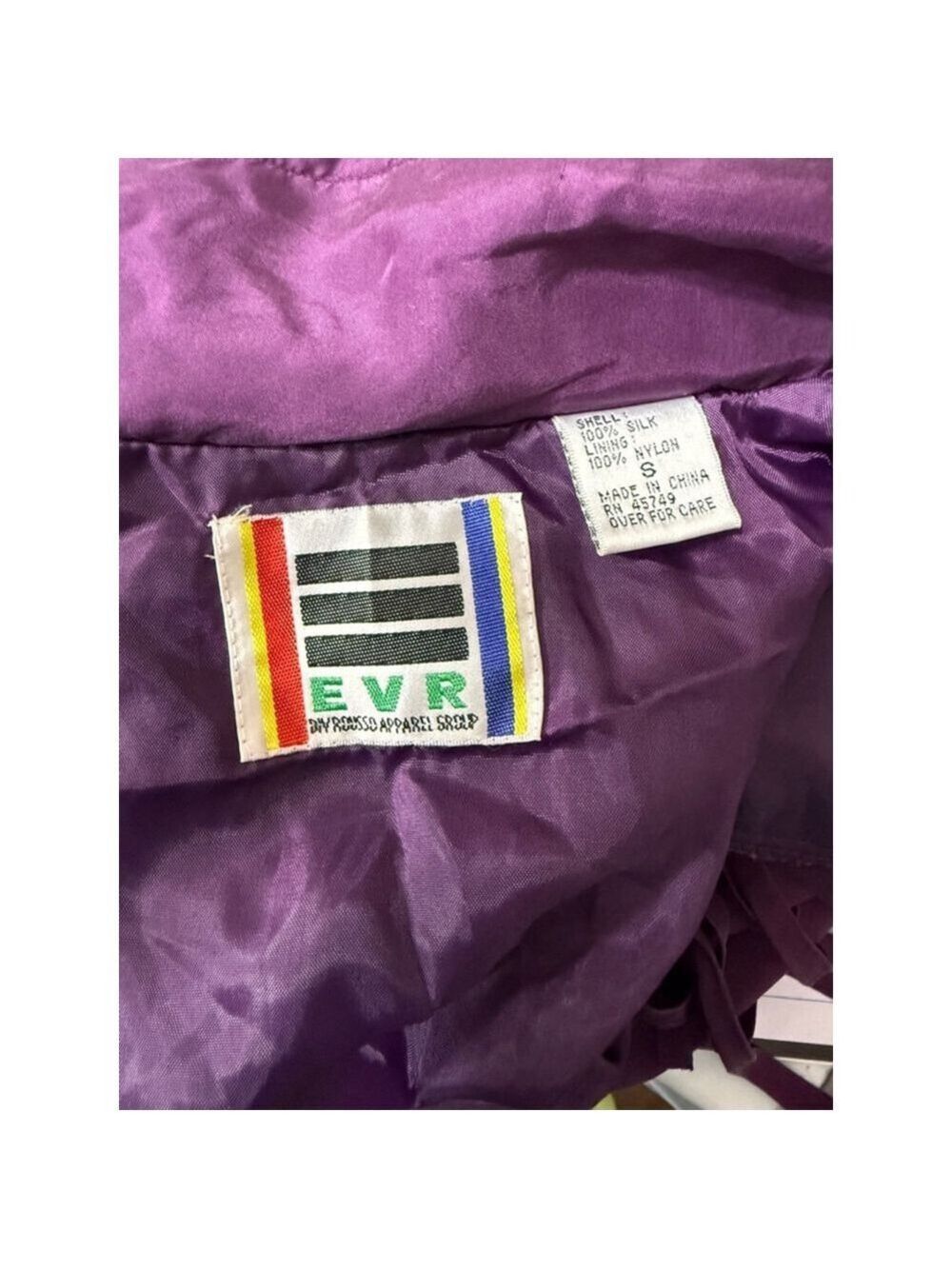 Vintage 100% Silk EVR Tracksuit Purple Size S - Picture 6 of 8
